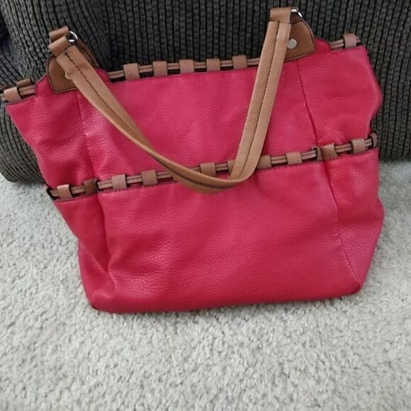 Dana Buchman red and brown purse - Picture 2 of 8